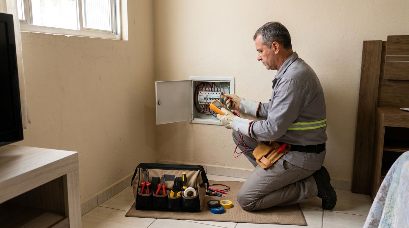 Eletricista trabalhando em Salvador‑BA