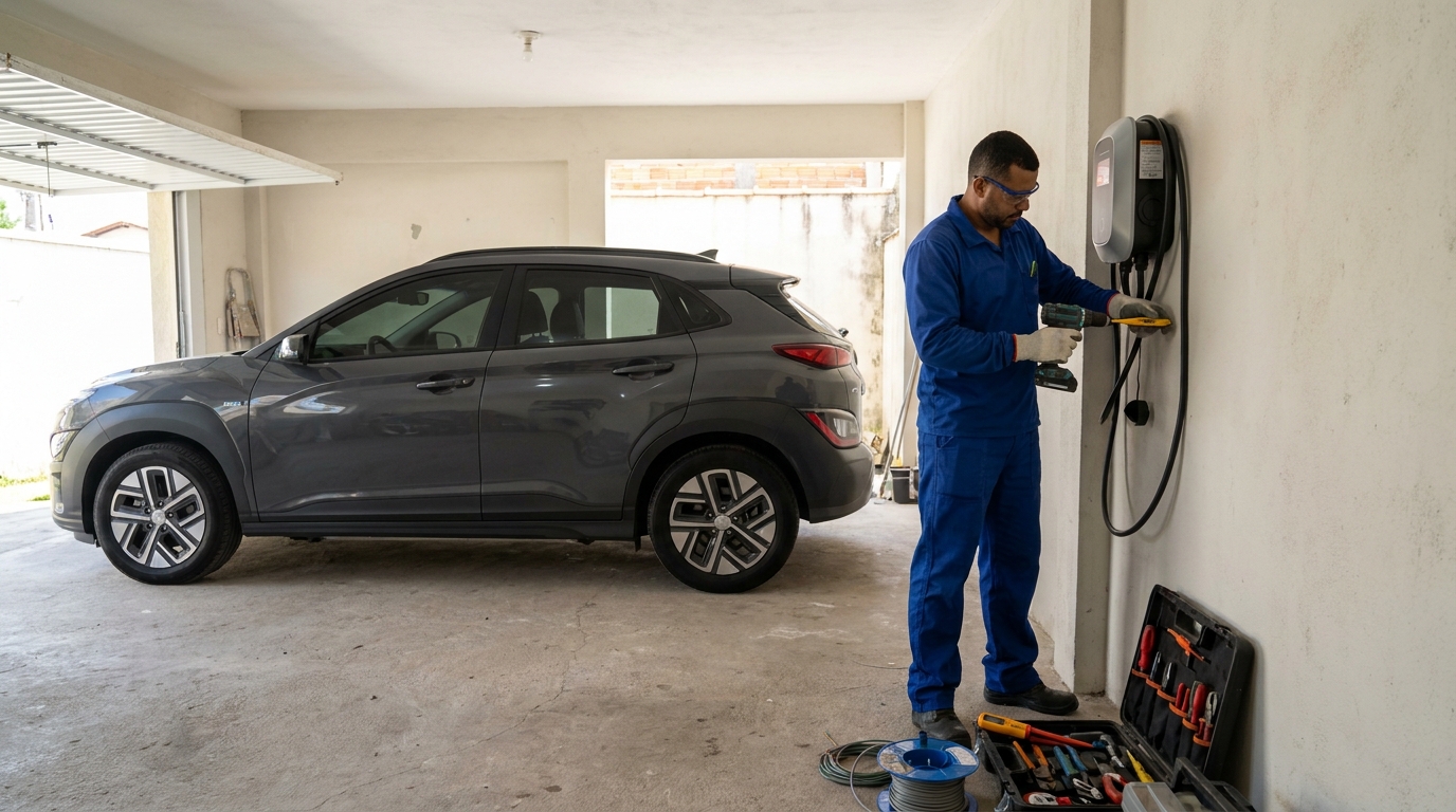 Instalacao de carregador de carro eletrico em Salvador‑BA