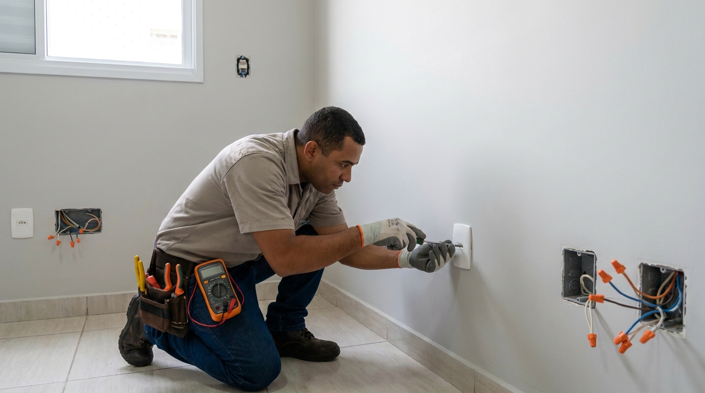 Instalacao de tomada e interruptor em Salvador‑BA