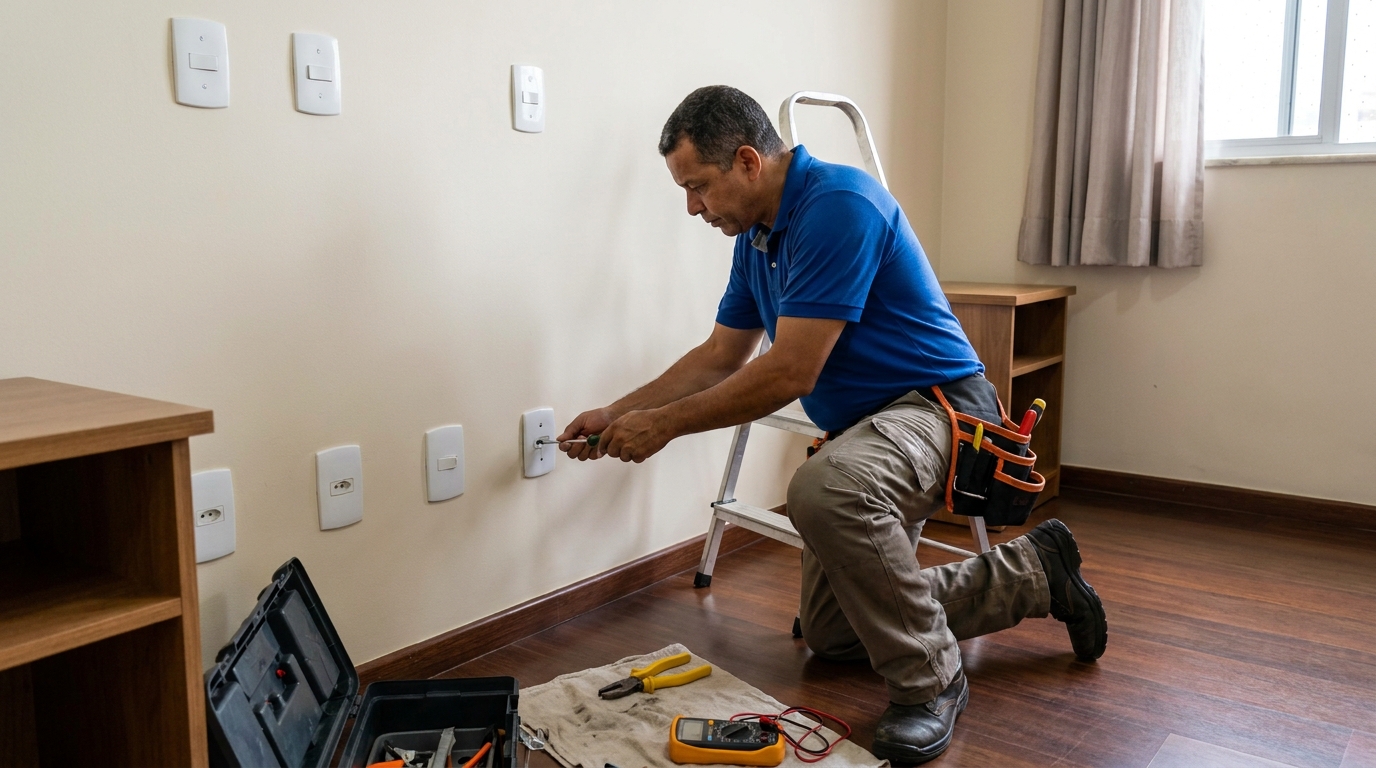 Instalacao de tomada e interruptor residencial em Salvador‑BA